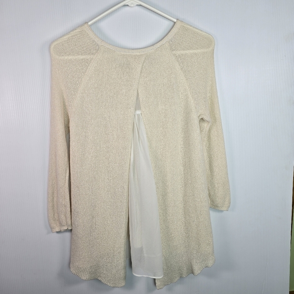 Anthropologie MOTH Women's Pullover Knit Open Back Sweater 3/4 Sleeve XS - Picture 2 of 14